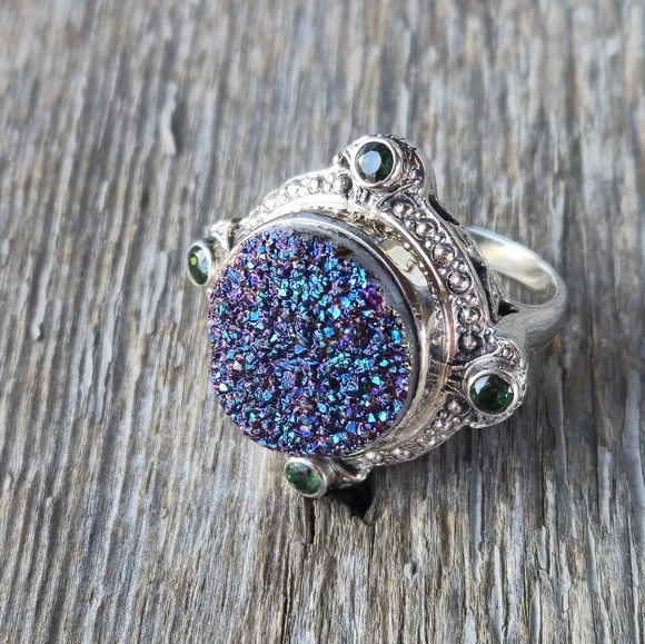 Nicky Butler RAJ LIMITED EDITION Druzy Quartz NB 925 Sterling Silver Ring Size 9 - Picture 2 of 16